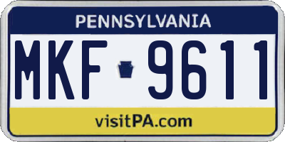 PA license plate MKF9611