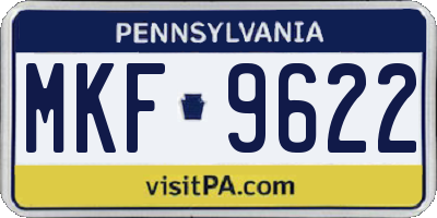 PA license plate MKF9622