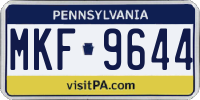 PA license plate MKF9644