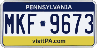 PA license plate MKF9673