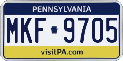 PA license plate MKF9705