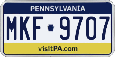 PA license plate MKF9707