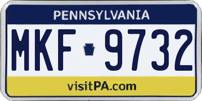 PA license plate MKF9732