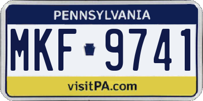 PA license plate MKF9741