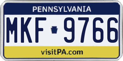 PA license plate MKF9766
