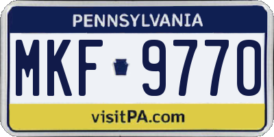 PA license plate MKF9770