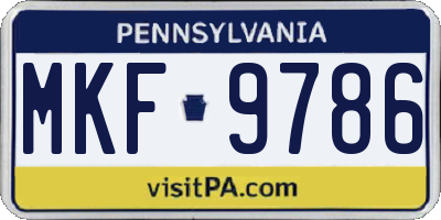 PA license plate MKF9786