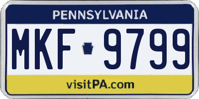 PA license plate MKF9799