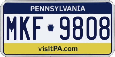 PA license plate MKF9808