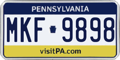 PA license plate MKF9898