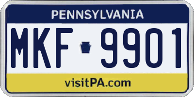 PA license plate MKF9901