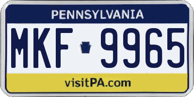 PA license plate MKF9965