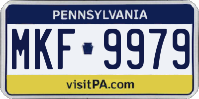 PA license plate MKF9979
