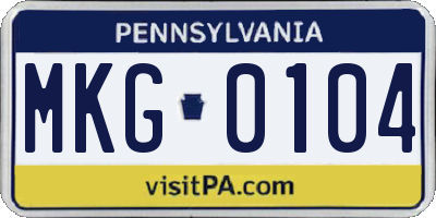 PA license plate MKG0104