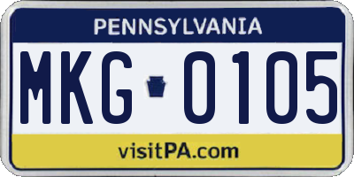 PA license plate MKG0105