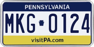 PA license plate MKG0124