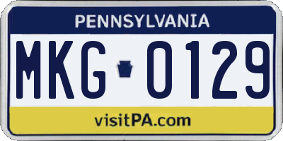 PA license plate MKG0129