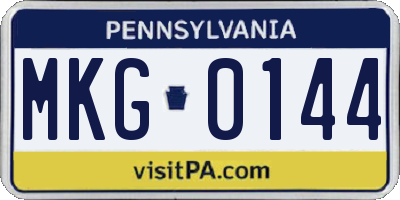 PA license plate MKG0144