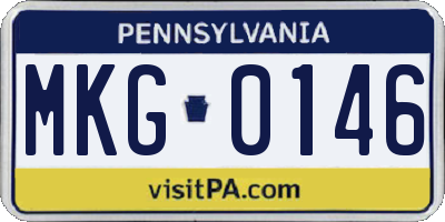 PA license plate MKG0146