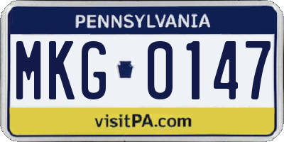 PA license plate MKG0147