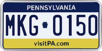 PA license plate MKG0150