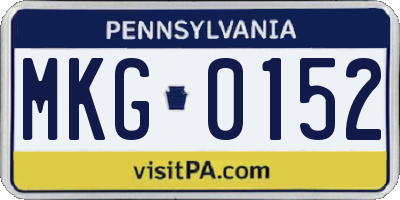 PA license plate MKG0152