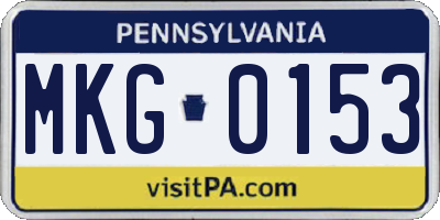 PA license plate MKG0153