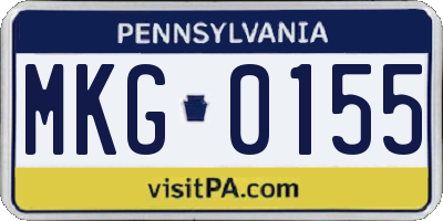 PA license plate MKG0155