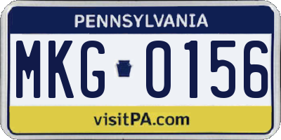 PA license plate MKG0156