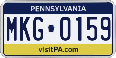 PA license plate MKG0159