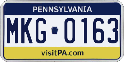 PA license plate MKG0163