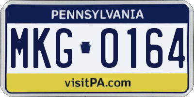 PA license plate MKG0164
