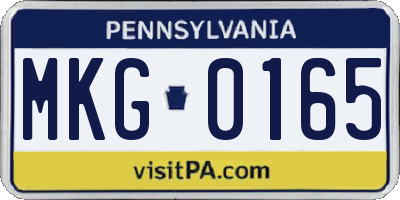 PA license plate MKG0165