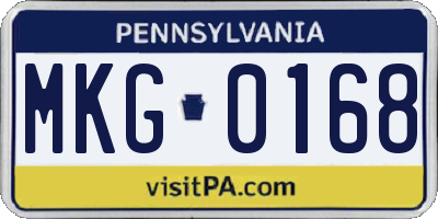 PA license plate MKG0168