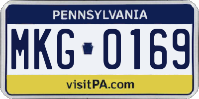 PA license plate MKG0169