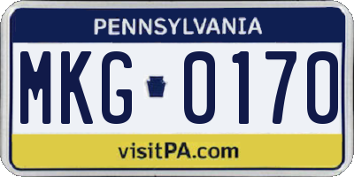 PA license plate MKG0170