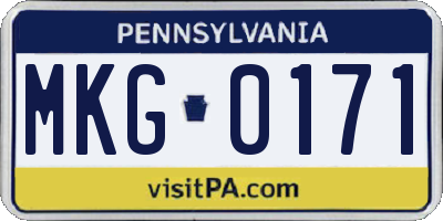 PA license plate MKG0171