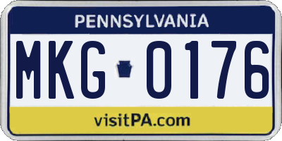 PA license plate MKG0176