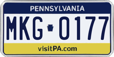 PA license plate MKG0177
