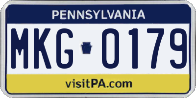 PA license plate MKG0179