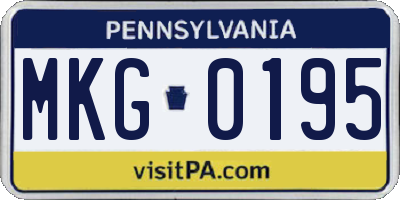 PA license plate MKG0195