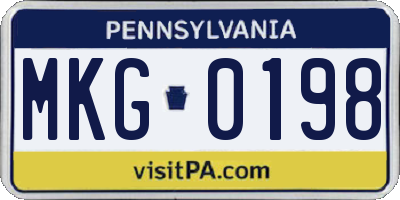 PA license plate MKG0198