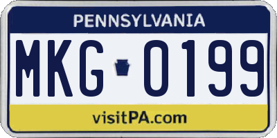 PA license plate MKG0199