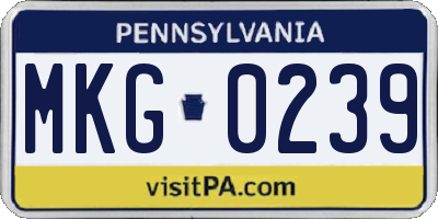 PA license plate MKG0239