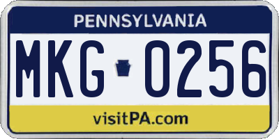 PA license plate MKG0256