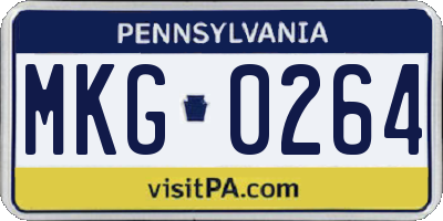 PA license plate MKG0264