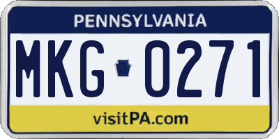 PA license plate MKG0271