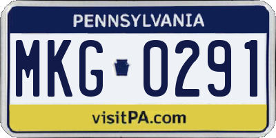 PA license plate MKG0291