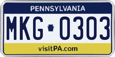 PA license plate MKG0303