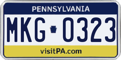 PA license plate MKG0323